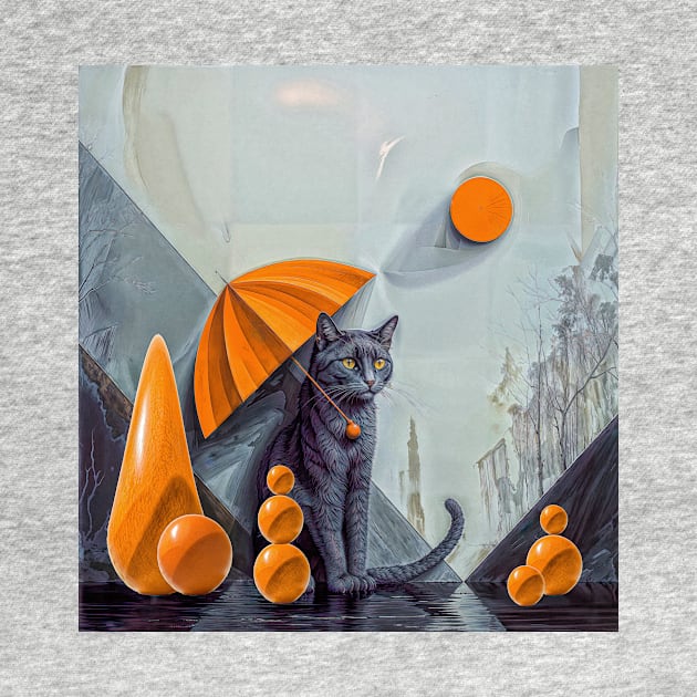 The Gaze of the Mystic Cat: A Surrealistic Journey by Creative Art Universe